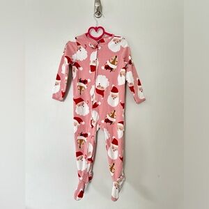 Carters Santa fleece footie pajamas girls size 3